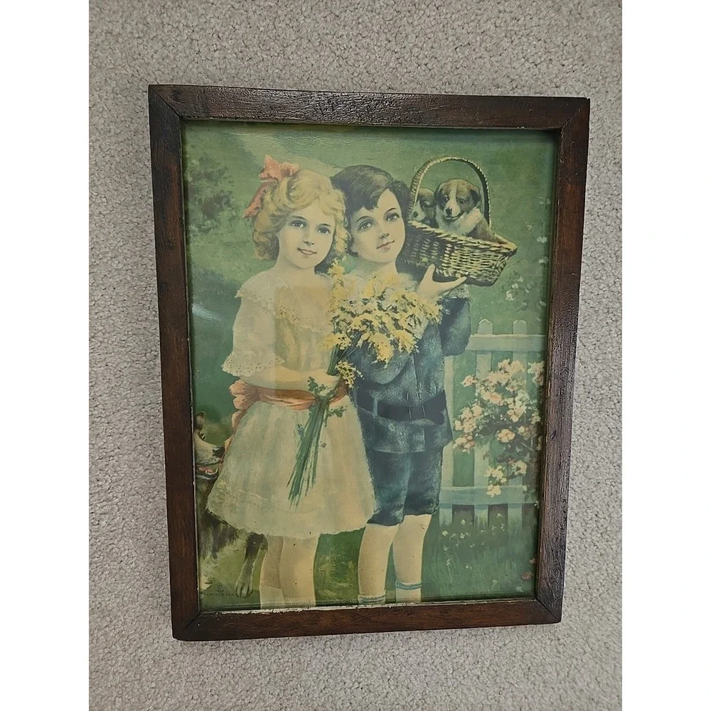 Vintage Antique Wooden Photo‎ Frames And Ephemera 1920 Lot